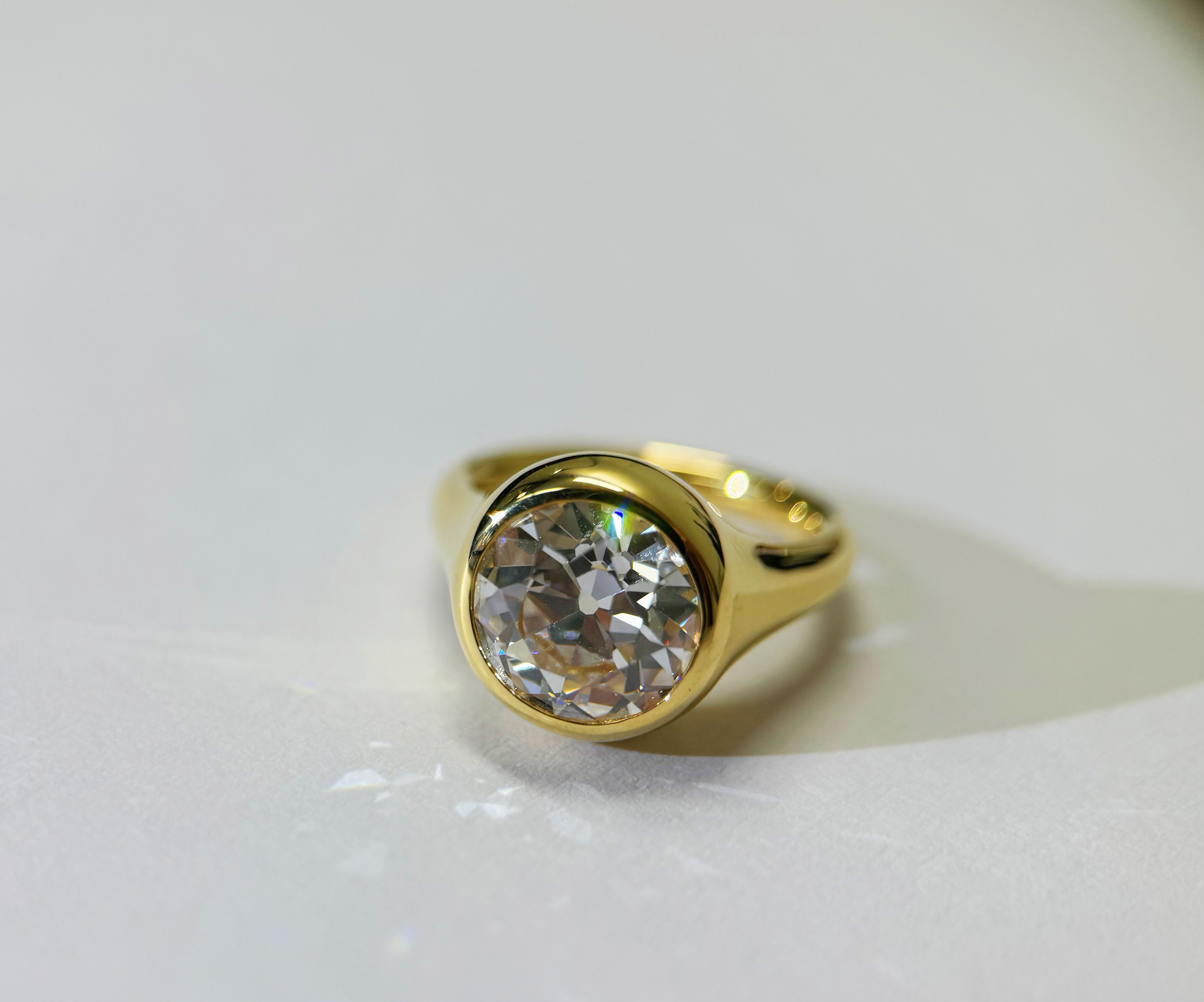 3.8ct Old European Cut Diamond Ring