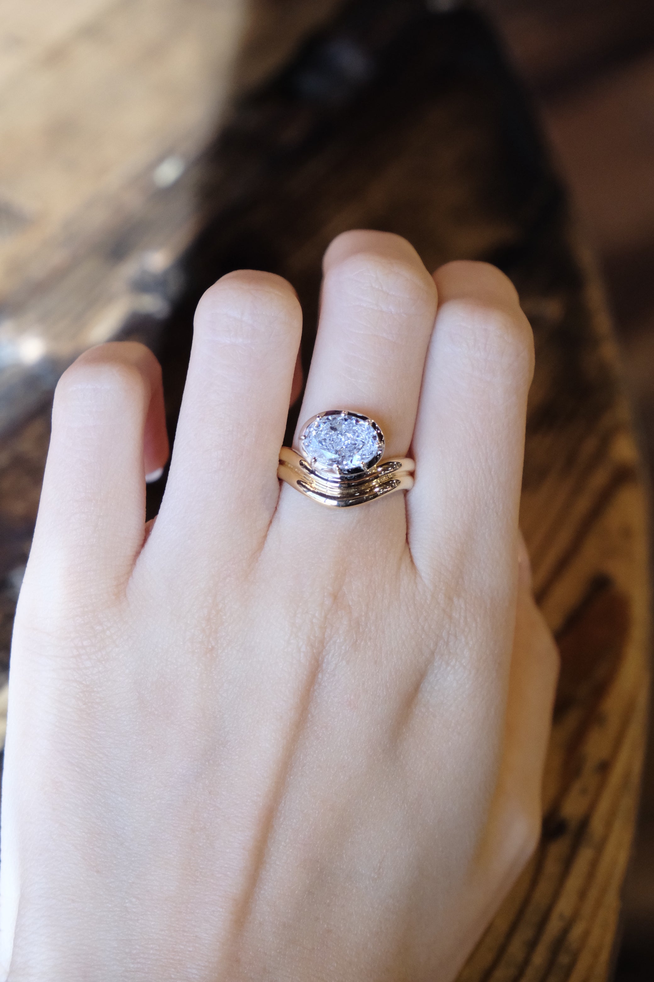 3ct Oval Shape Curve Ring