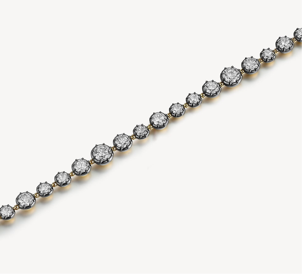 ラウンドシェイプ ブラックゴールドブレスレット