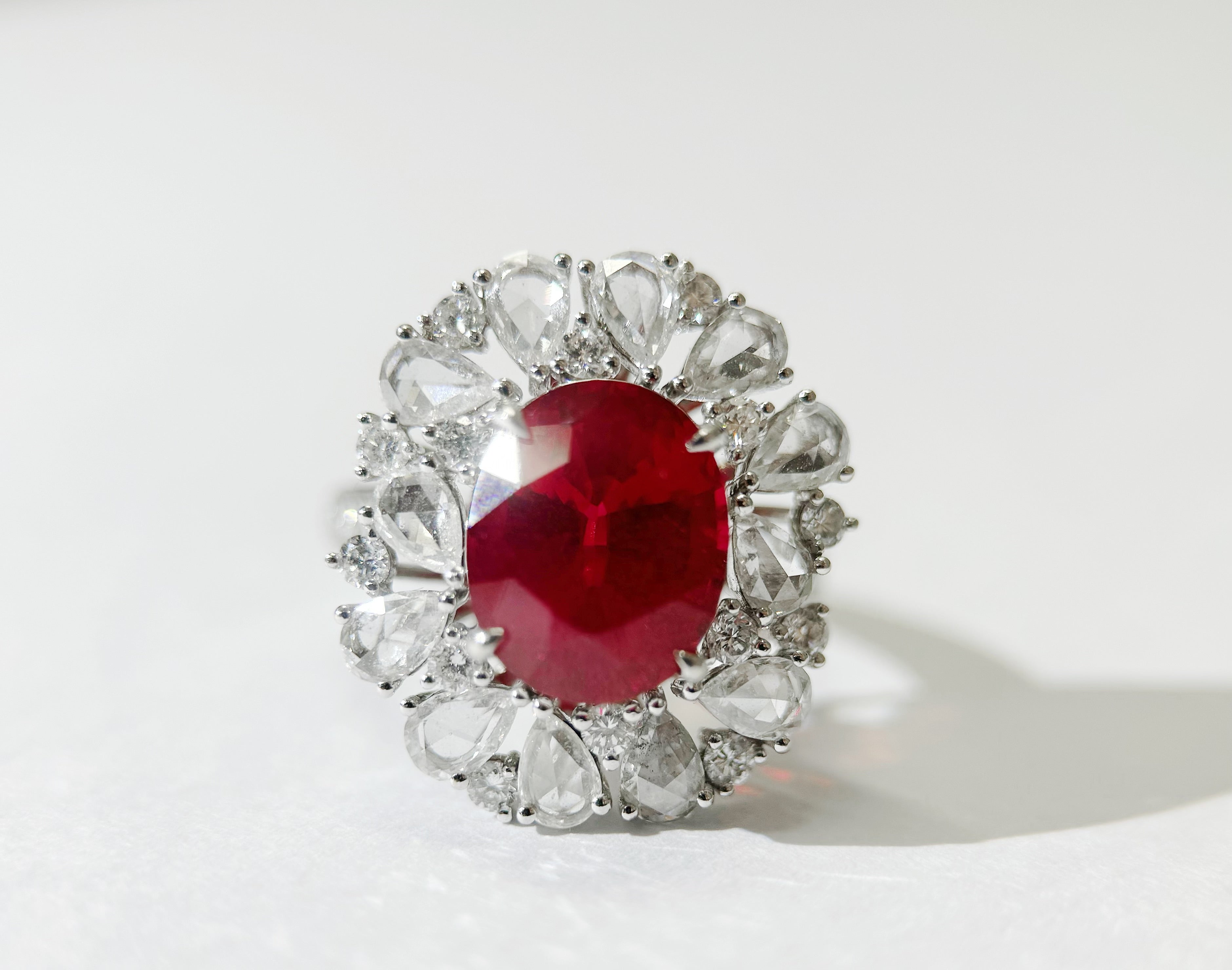 6ct Lab Grown Ruby Ring