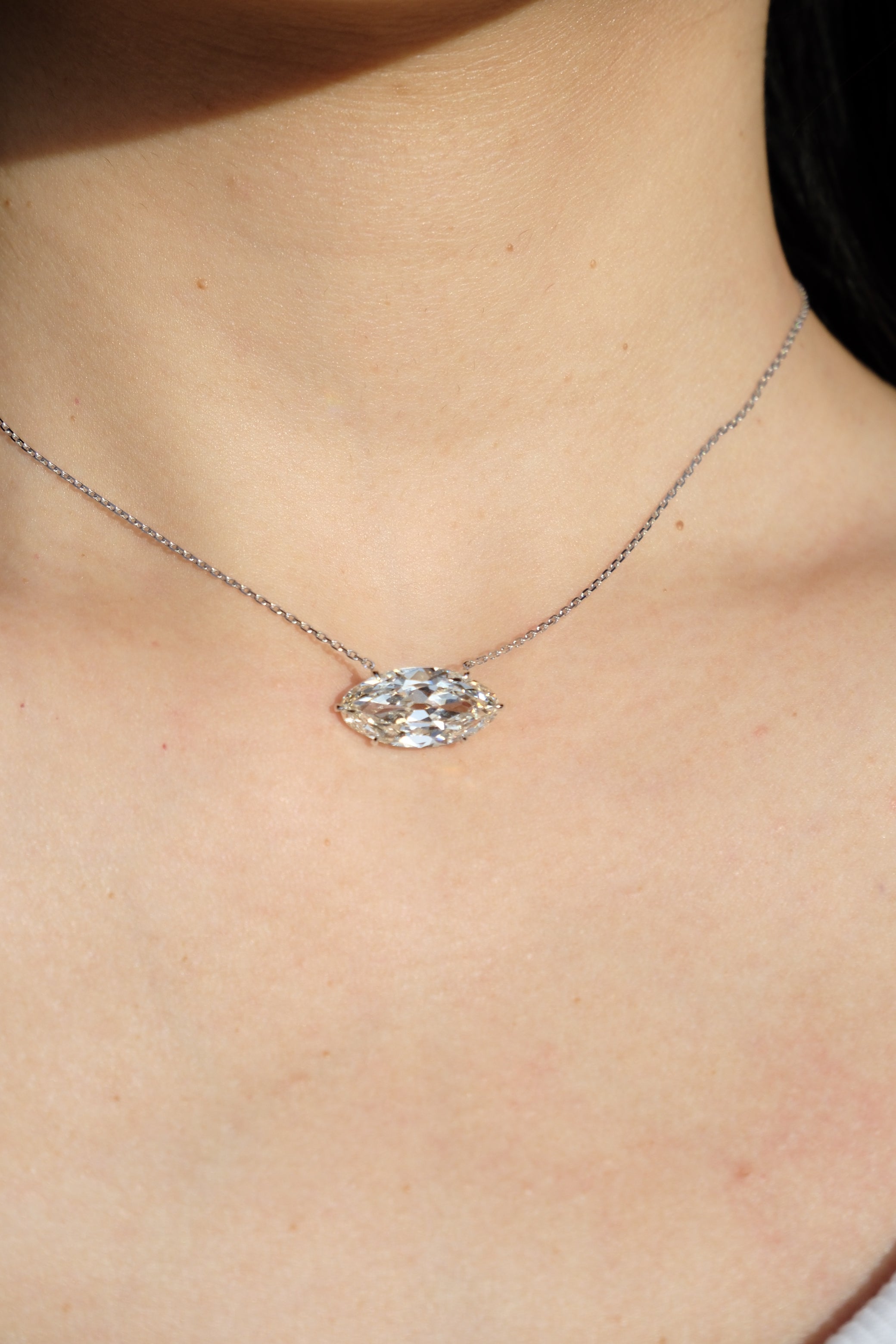 6ct Moval Diamond Pendant