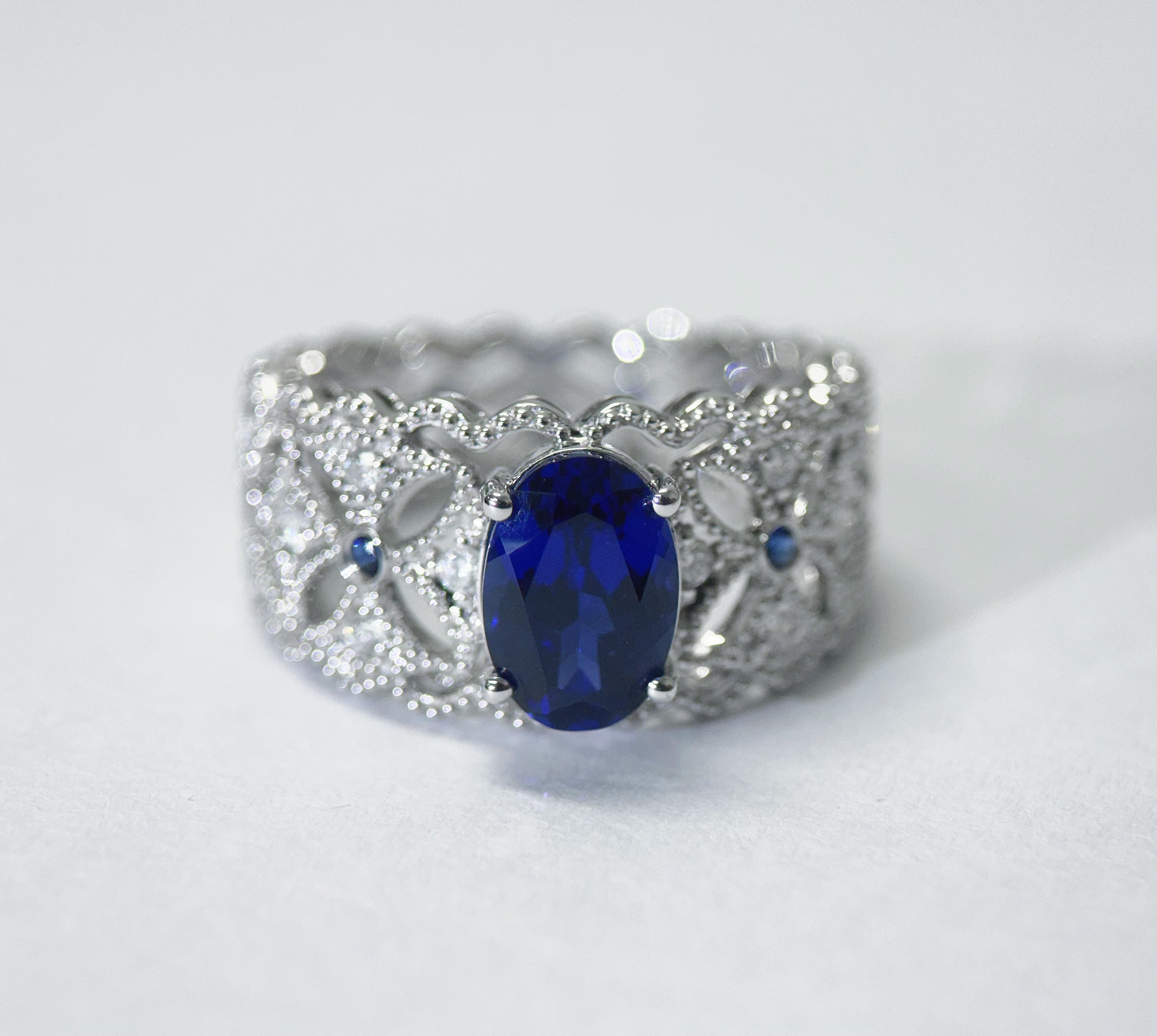 Lab Grown Sapphire Lace Ring