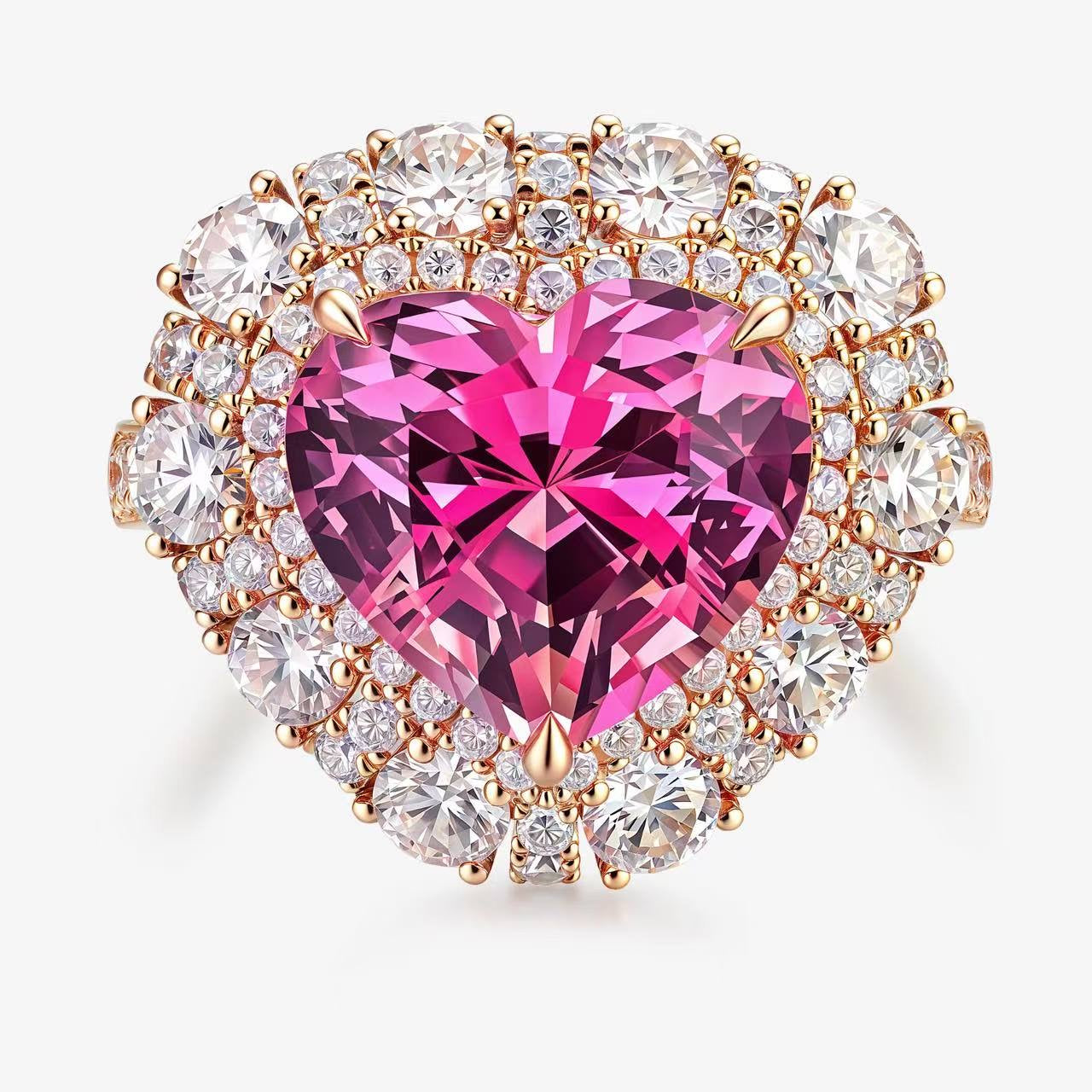 Heart Shape Pink Sapphire Ring