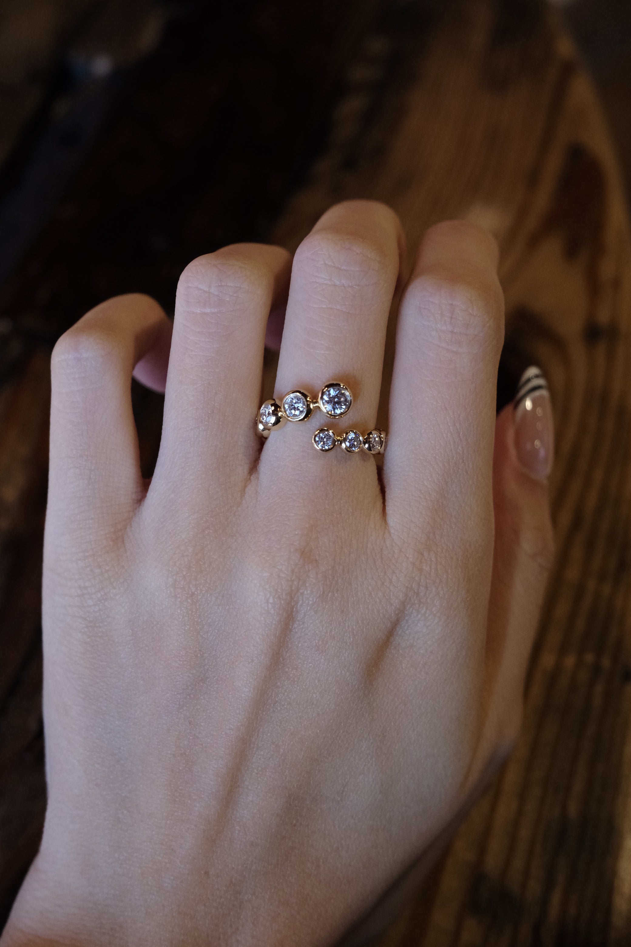 Gold Ball Open Ring