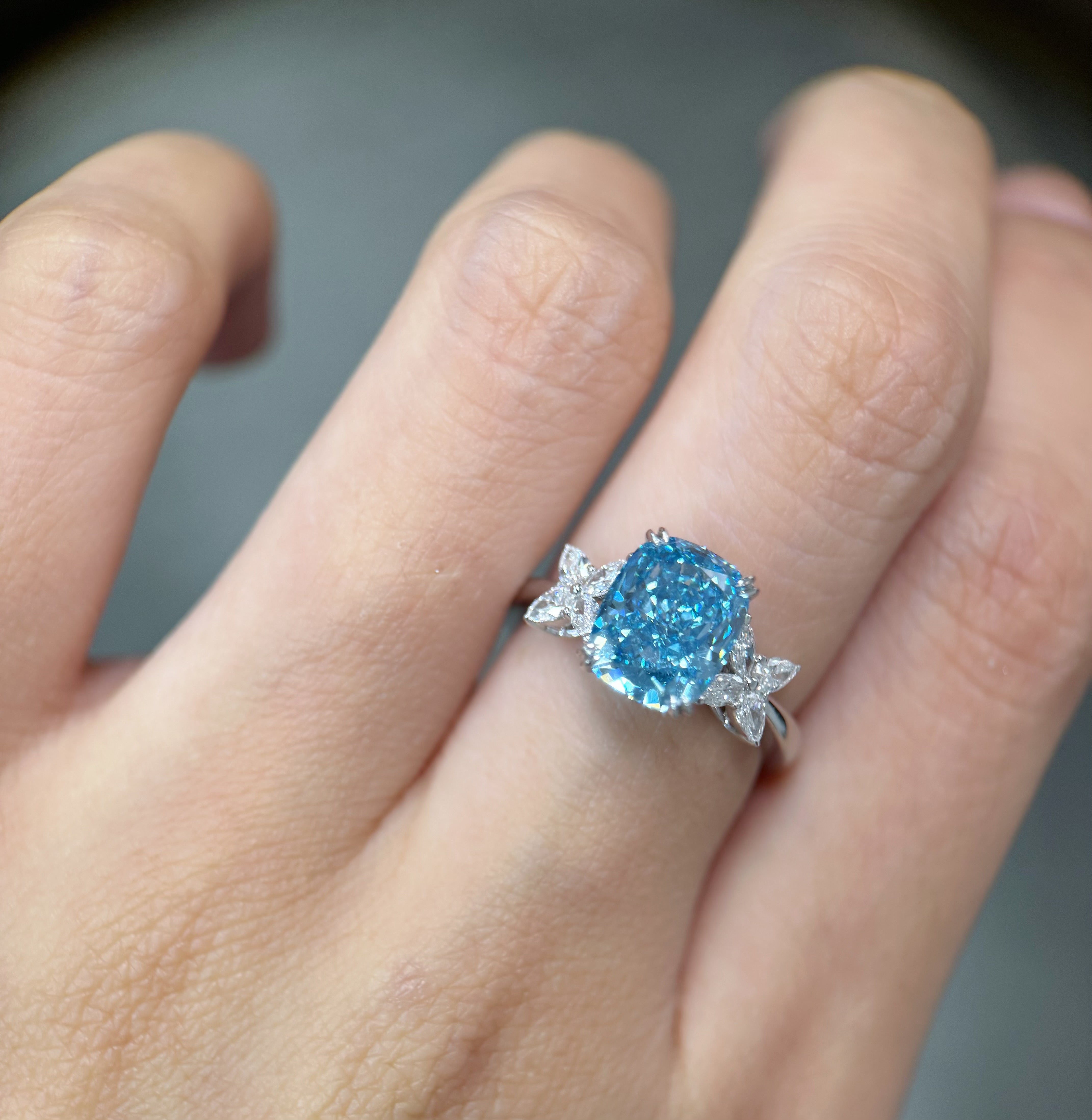 3ct Blue Diamond Ring