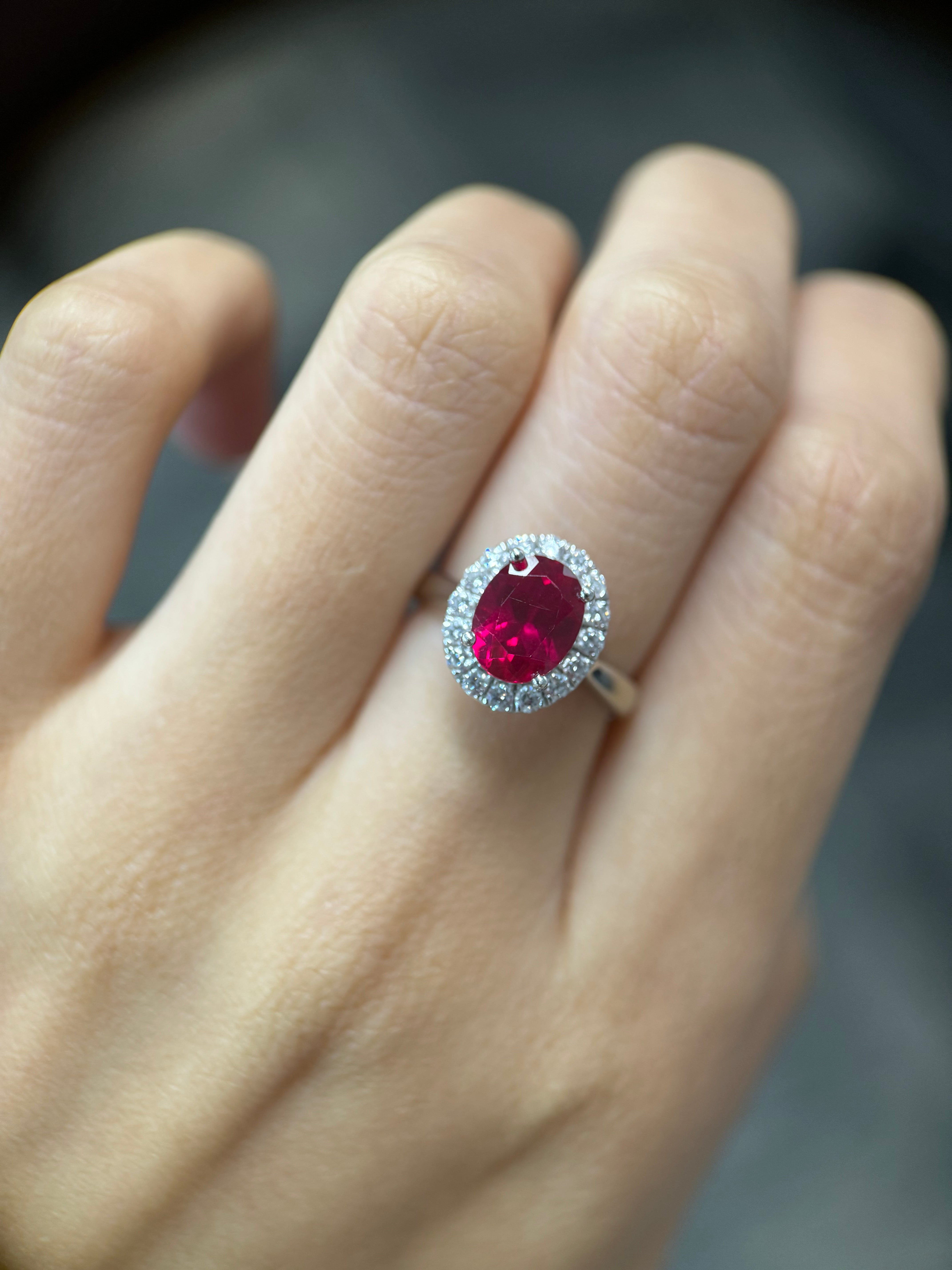 3ct Lab Grown Ruby Ring