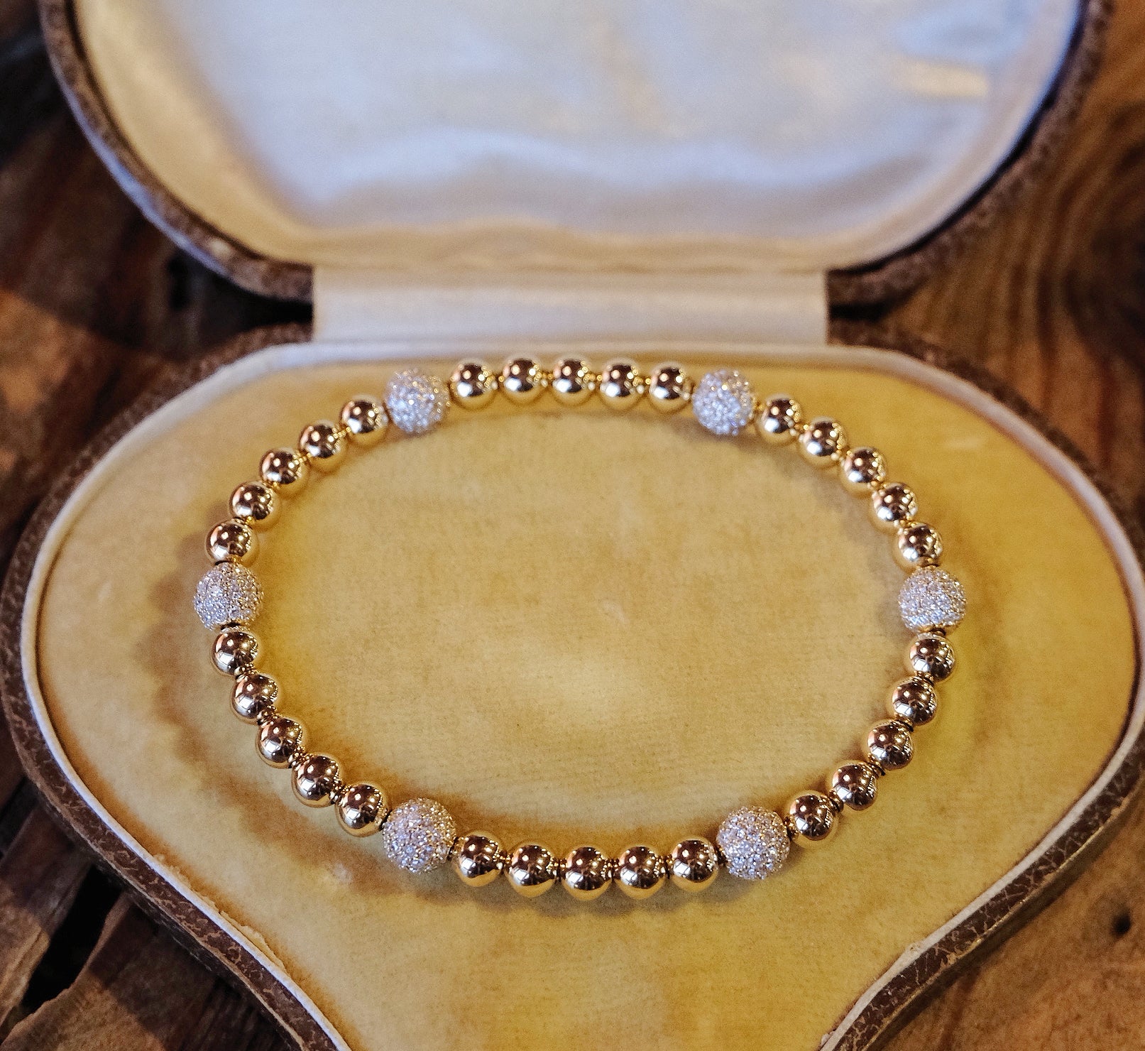 Elastic Gold Bead Bracelet